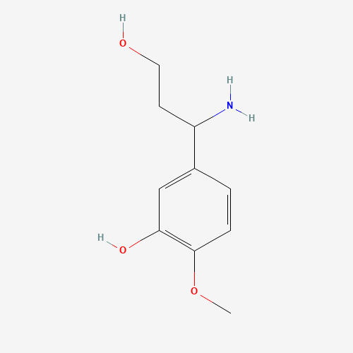 5-(1-amino-3-hydroxypropyl)-2-methoxyphenol (CAS: 886366-32-1) - Chemical Structure and Molecular Formula 