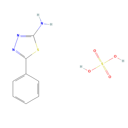 5-phenyl-1,3,4-thiadiazol-2-amine;sulfuric acid (CAS: 340169-03-1) - Chemical Structure and Molecular Formula 
