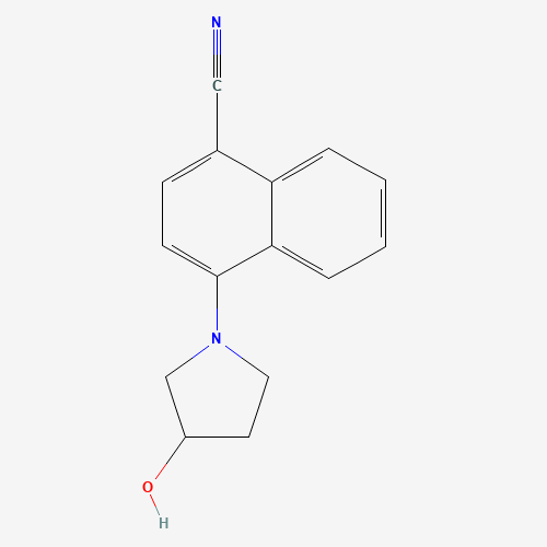 4-(3-hydroxypyrrolidin-1-yl)naphthalene-1-carbonitrile (CAS: 664362-70-3) - Chemical Structure and Molecular Formula 