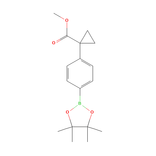 methyl 1-[4-(4,4,5,5-tetramethyl-1,3,2-dioxaborolan-2-yl)phenyl]cyclopropane-1-carboxylate (CAS: 1396007-85-4) - Chemical Structure and Molecular Formula 