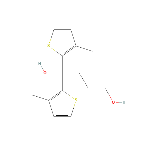 1,1-bis(3-methylthiophen-2-yl)butane-1,4-diol (CAS: 847233-26-5) - Chemical Structure and Molecular Formula 