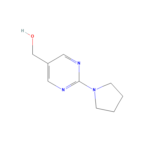 (2-pyrrolidin-1-ylpyrimidin-5-yl)methanol (CAS: 937796-11-7) - Chemical Structure and Molecular Formula 