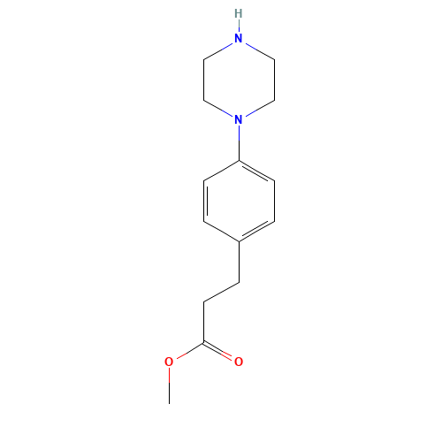 methyl 3-(4-piperazin-1-ylphenyl)propanoate (CAS: 198627-54-2) - Chemical Structure and Molecular Formula 