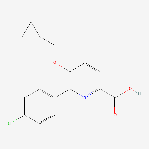 6-(4-chlorophenyl)-5-(cyclopropylmethoxy)pyridine-2-carboxylic acid (CAS: 1364677-94-0) - Chemical Structure and Molecular Formula 