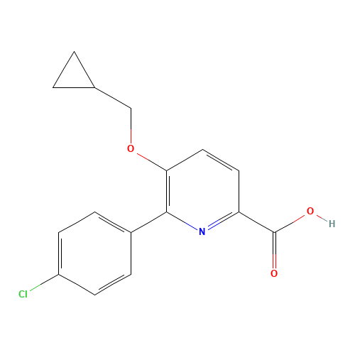 6-(4-chlorophenyl)-5-(cyclopropylmethoxy)pyridine-2-carboxylic acid (CAS: 1364677-94-0) - Chemical Structure and Molecular Formula 