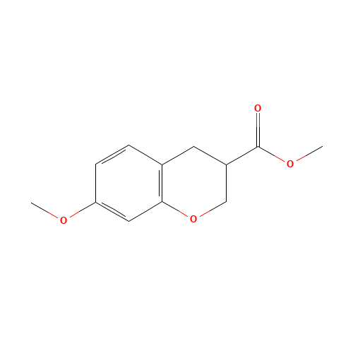 methyl 7-methoxy-3,4-dihydro-2H-chromene-3-carboxylate (CAS: 885271-74-9) - Chemical Structure and Molecular Formula 