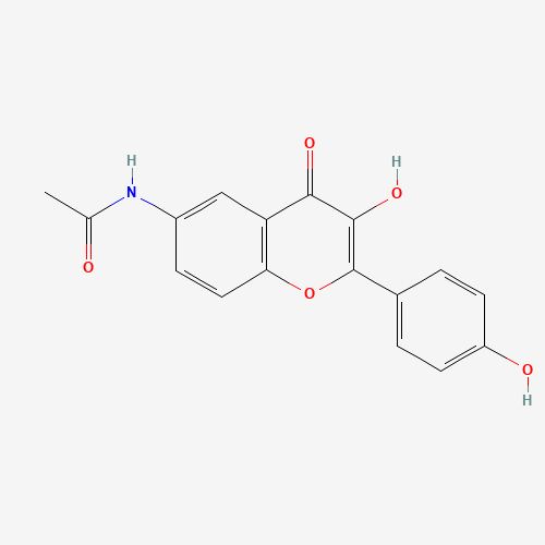 N-[3-hydroxy-2-(4-hydroxyphenyl)-4-oxochromen-6-yl]acetamide (CAS: 1187016-69-8) - Chemical Structure and Molecular Formula 