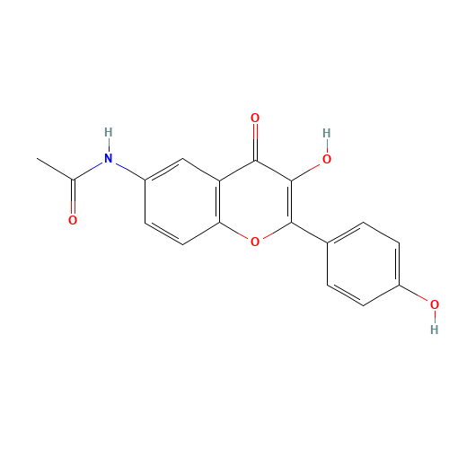 N-[3-hydroxy-2-(4-hydroxyphenyl)-4-oxochromen-6-yl]acetamide (CAS: 1187016-69-8) - Chemical Structure and Molecular Formula 