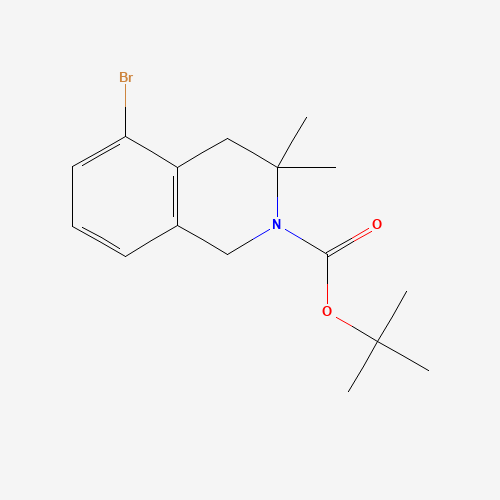 tert-butyl 5-bromo-3,3-dimethyl-1,4-dihydroisoquinoline-2-carboxylate (CAS: 1430563-85-1) - Chemical Structure and Molecular Formula 