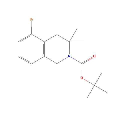 tert-butyl 5-bromo-3,3-dimethyl-1,4-dihydroisoquinoline-2-carboxylate (CAS: 1430563-85-1) - Chemical Structure and Molecular Formula 