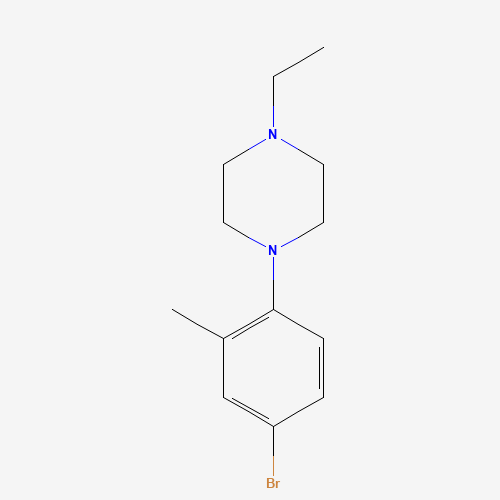 1-(4-bromo-2-methylphenyl)-4-ethylpiperazine (CAS: 1092500-84-9) - Chemical Structure and Molecular Formula 