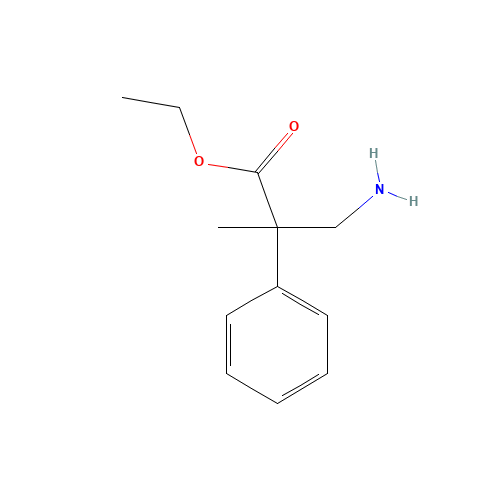 ethyl 3-amino-2-methyl-2-phenylpropanoate (CAS: 49683-74-1) - Chemical Structure and Molecular Formula 