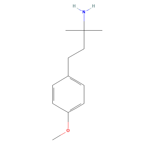 4-(4-methoxyphenyl)-2-methylbutan-2-amine (CAS: 66265-34-7) - Chemical Structure and Molecular Formula 