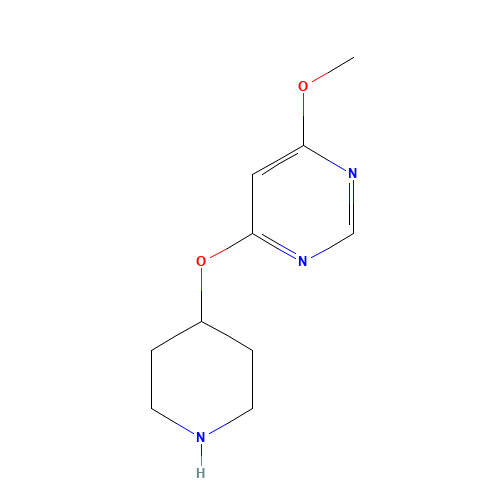 4-methoxy-6-piperidin-4-yloxypyrimidine (CAS: 1263387-61-6) - Chemical Structure and Molecular Formula 