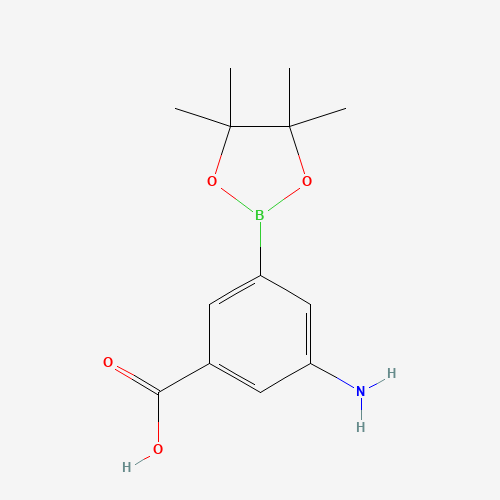 3-amino-5-(4,4,5,5-tetramethyl-1,3,2-dioxaborolan-2-yl)benzoic acid (CAS: 1009094-73-8) - Chemical Structure and Molecular Formula 