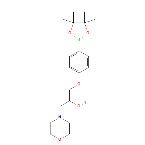 1-morpholin-4-yl-3-[4-(4,4,5,5-tetramethyl-1,3,2-dioxaborolan-2-yl)phenoxy]propan-2-ol (CAS: 756520-73-7) - Chemical Structure and Molecular Formula 