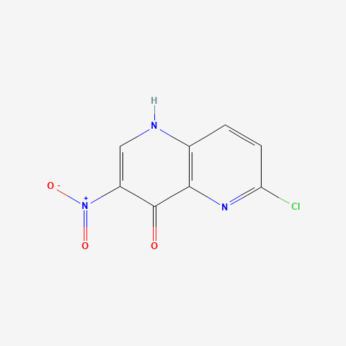 6-chloro-3-nitro-1H-1,5-naphthyridin-4-one (CAS: 1366050-42-1) - Chemical Structure and Molecular Formula 