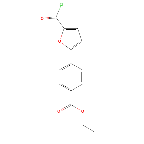 ethyl 4-(5-carbonochloridoylfuran-2-yl)benzoate (CAS: 333435-04-4) - Chemical Structure and Molecular Formula 