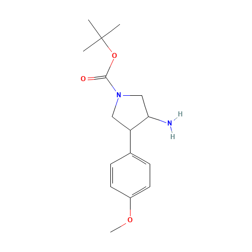 tert-butyl 3-amino-4-(4-methoxyphenyl)pyrrolidine-1-carboxylate (CAS: 959236-25-0) - Chemical Structure and Molecular Formula 