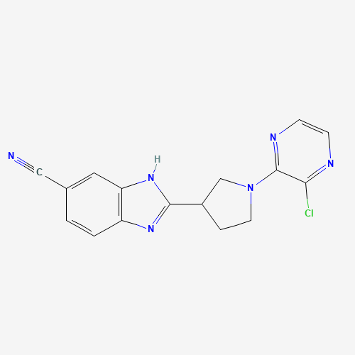 2-[1-(3-chloropyrazin-2-yl)pyrrolidin-3-yl]-3H-benzimidazole-5-carbonitrile (CAS: 1350355-99-5) - Chemical Structure and Molecular Formula 