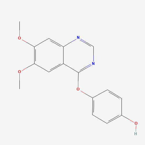 4-(6,7-dimethoxyquinazolin-4-yl)oxyphenol (CAS: 347157-31-7) - Chemical Structure and Molecular Formula 