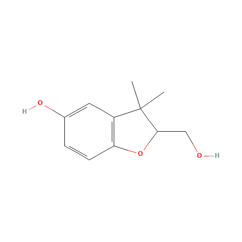 2-(hydroxymethyl)-3,3-dimethyl-2H-1-benzofuran-5-ol (CAS: 138854-50-9) - Chemical Structure and Molecular Formula 