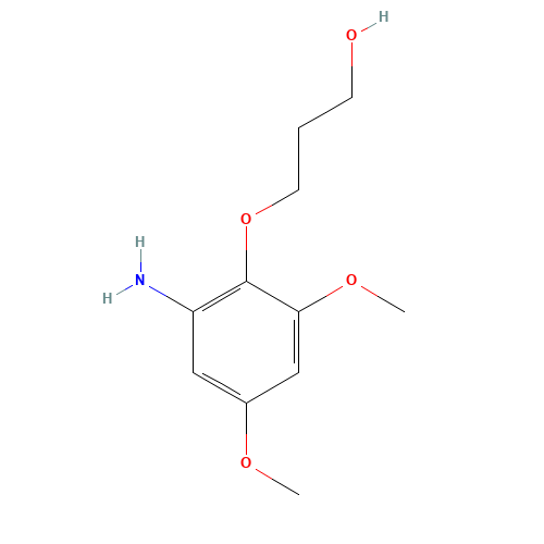 3-(2-amino-4,6-dimethoxyphenoxy)propan-1-ol (CAS: 1307231-84-0) - Chemical Structure and Molecular Formula 