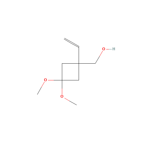 (1-ethenyl-3,3-dimethoxycyclobutyl)methanol (CAS: 1504391-41-6) - Chemical Structure and Molecular Formula 