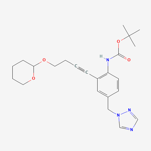 tert-butyl N-[2-[4-(oxan-2-yloxy)but-1-ynyl]-4-(1,2,4-triazol-1-ylmethyl)phenyl]carbamate (CAS: 1364692-00-1) - Related Chemical Product