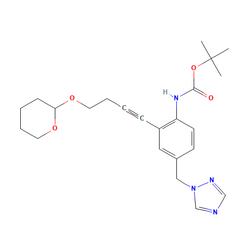 tert-butyl N-[2-[4-(oxan-2-yloxy)but-1-ynyl]-4-(1,2,4-triazol-1-ylmethyl)phenyl]carbamate (CAS: 1364692-00-1) - Related Chemical Product