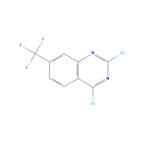 2,4-dichloro-7-(trifluoromethyl)quinazoline (CAS: 396-02-1) - Chemical Structure and Molecular Formula 