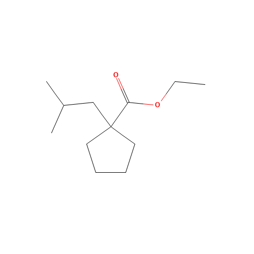 ethyl 1-(2-methylpropyl)cyclopentane-1-carboxylate (CAS: 1263198-76-0) - Chemical Structure and Molecular Formula 