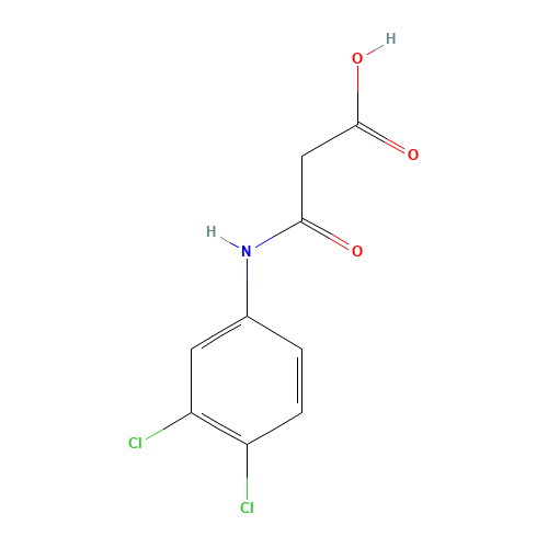 3-(3,4-dichloroanilino)-3-oxopropanoic acid (CAS: 17722-36-0) - Chemical Structure and Molecular Formula 