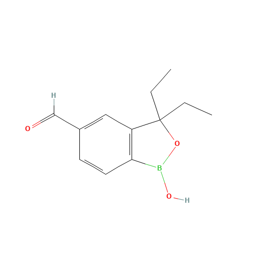 3,3-diethyl-1-hydroxy-2,1-benzoxaborole-5-carbaldehyde (CAS: 1437780-01-2) - Chemical Structure and Molecular Formula 