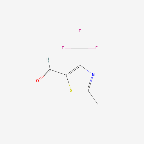 2-methyl-4-(trifluoromethyl)-1,3-thiazole-5-carbaldehyde (CAS: 1034566-13-6) - Chemical Structure and Molecular Formula 