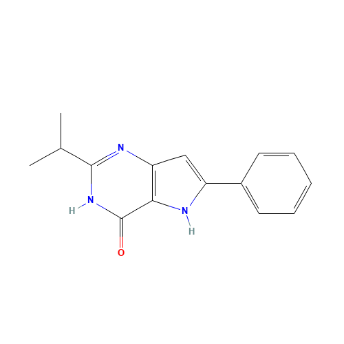 6-phenyl-2-propan-2-yl-1,5-dihydropyrrolo[3,2-d]pyrimidin-4-one (CAS: 237435-14-2) - Chemical Structure and Molecular Formula 