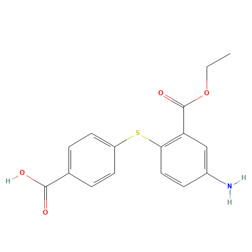 4-(4-amino-2-ethoxycarbonylphenyl)sulfanylbenzoic acid (CAS: 1456602-98-4) - Chemical Structure and Molecular Formula 