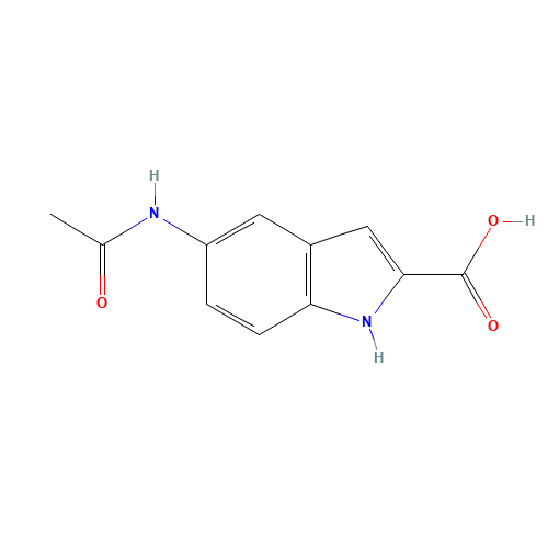 5-acetamido-1H-indole-2-carboxylic acid (CAS: 199805-80-6) - Chemical Structure and Molecular Formula 