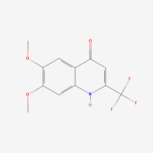 6,7-dimethoxy-2-(trifluoromethyl)-1H-quinolin-4-one (CAS: 41192-83-0) - Chemical Structure and Molecular Formula 