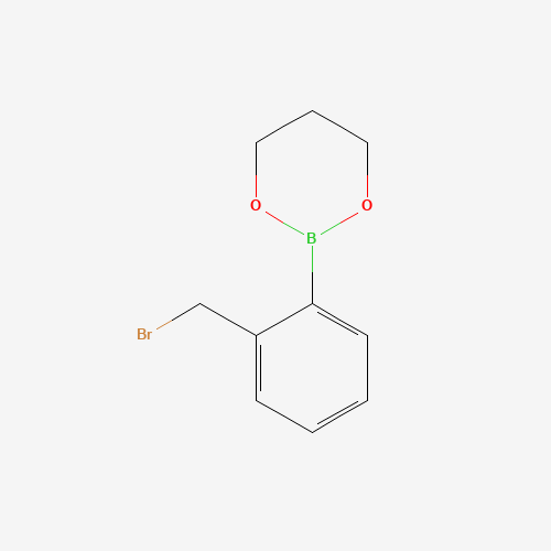 2-[2-(bromomethyl)phenyl]-1,3,2-dioxaborinane (CAS: 174900-86-8) - Chemical Structure and Molecular Formula 