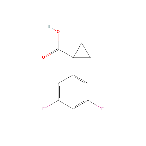 1-(3,5-difluorophenyl)cyclopropane-1-carboxylic acid (CAS: 1250510-22-5) - Chemical Structure and Molecular Formula 