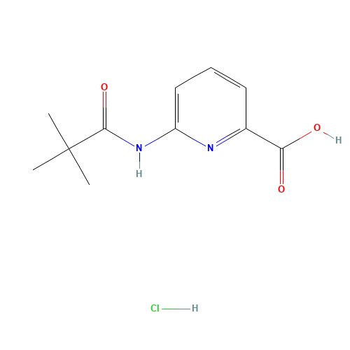 6-(2,2-dimethylpropanoylamino)pyridine-2-carboxylic acid;hydrochloride (CAS: 848243-27-6) - Chemical Structure and Molecular Formula 