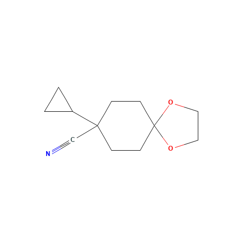 8-cyclopropyl-1,4-dioxaspiro[4.5]decane-8-carbonitrile (CAS: 960370-95-0) - Chemical Structure and Molecular Formula 