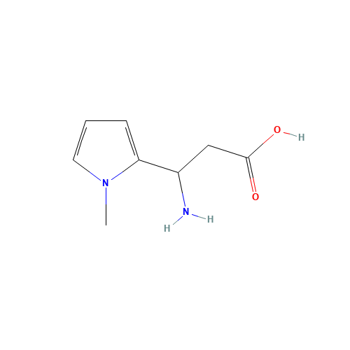 3-amino-3-(1-methylpyrrol-2-yl)propanoic acid (CAS: 773122-08-0) - Chemical Structure and Molecular Formula 