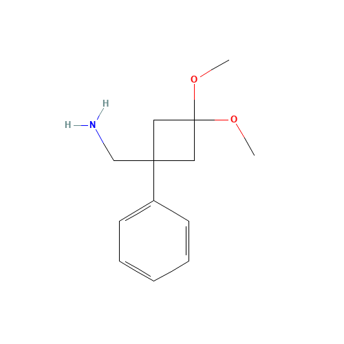(3,3-dimethoxy-1-phenylcyclobutyl)methanamine (CAS: 1342368-60-8) - Related Chemical Product