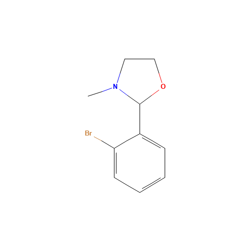 2-(2-bromophenyl)-3-methyl-1,3-oxazolidine (CAS: 71758-42-4) - Chemical Structure and Molecular Formula 