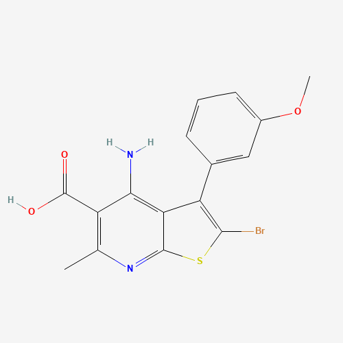 4-amino-2-bromo-3-(3-methoxyphenyl)-6-methylthieno[2,3-b]pyridine-5-carboxylic acid (CAS: 1312594-19-6) - Chemical Structure and Molecular Formula 