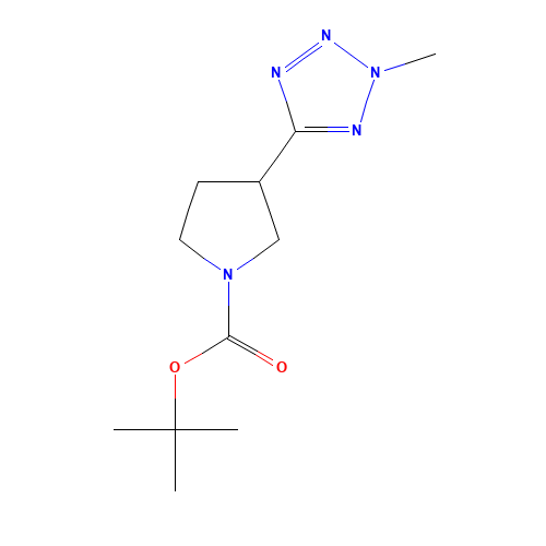 tert-butyl 3-(2-methyltetrazol-5-yl)pyrrolidine-1-carboxylate (CAS: 1225218-83-6) - Chemical Structure and Molecular Formula 