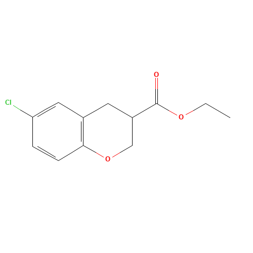 ethyl 6-chloro-3,4-dihydro-2H-chromene-3-carboxylate (CAS: 885271-36-3) - Chemical Structure and Molecular Formula 