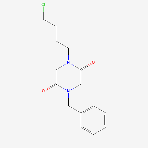 1-benzyl-4-(4-chlorobutyl)piperazine-2,5-dione (CAS: 1021324-99-1) - Chemical Structure and Molecular Formula 